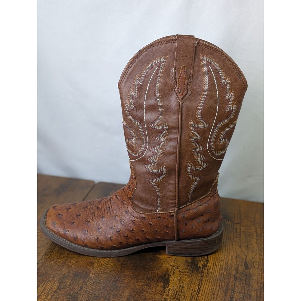 ONE (1) Roper Western Boot LEFT ONLY Kids Ostrich Tan Size Big Kids 6